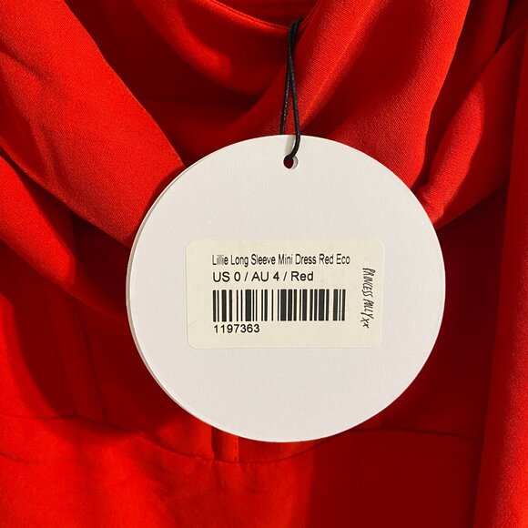 Princess Polly Lillie Long Sleeve Mini Dress Red - Picture 9 of 11